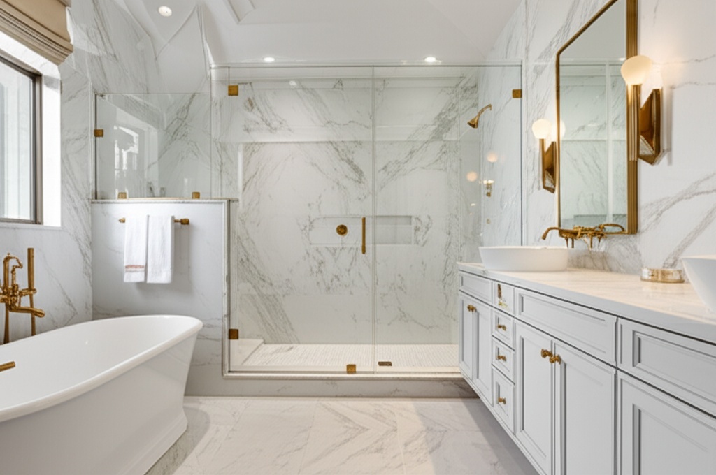 Luxury spa-like bathroom remodel Bellaire 2025